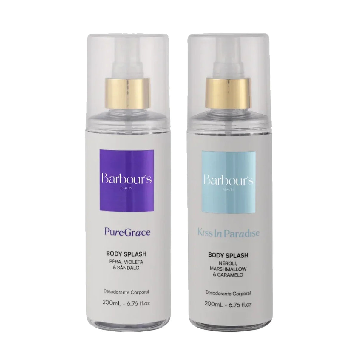 Kit 2 Body Splash Desodorante Colônia 200ml - Pure Grace e Kiss in Paradise