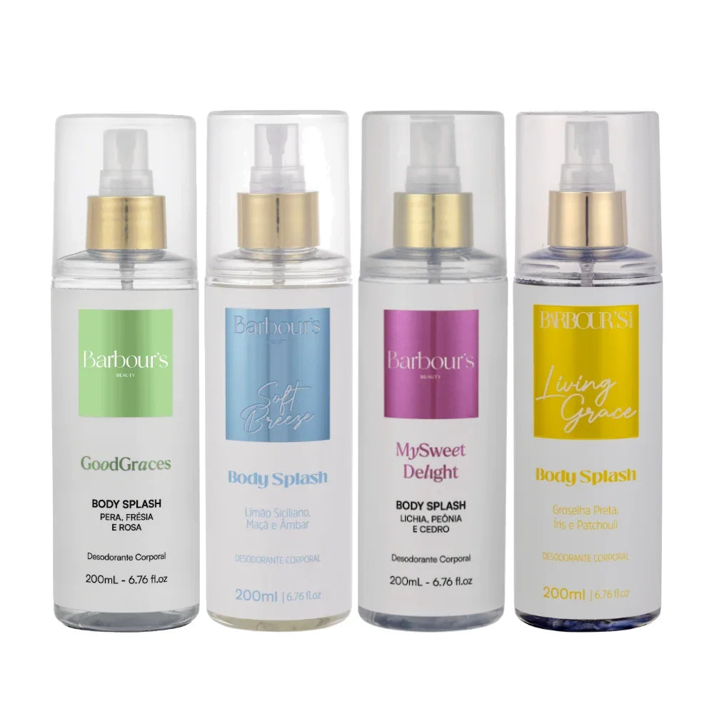 Kit 4 Body Splash Desodorante Colônia 200ml - Good Graces, Soft Breeze, My Sweet Delight e Living Grace