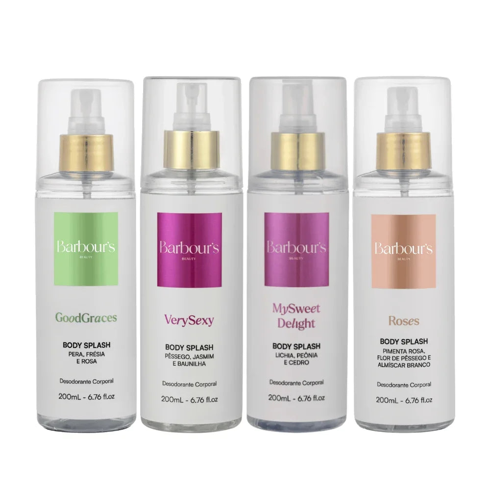 Kit 4 Body Splash - My Sweet Delight, Very Sexy, Good Graces e Roses