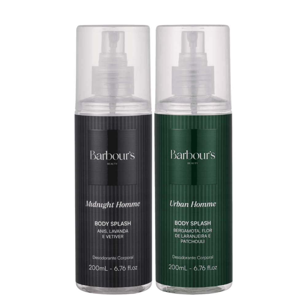 Kit 2 Body Splash Desodorante Colônia 200ml - Midnight Homme e Urban Homme
