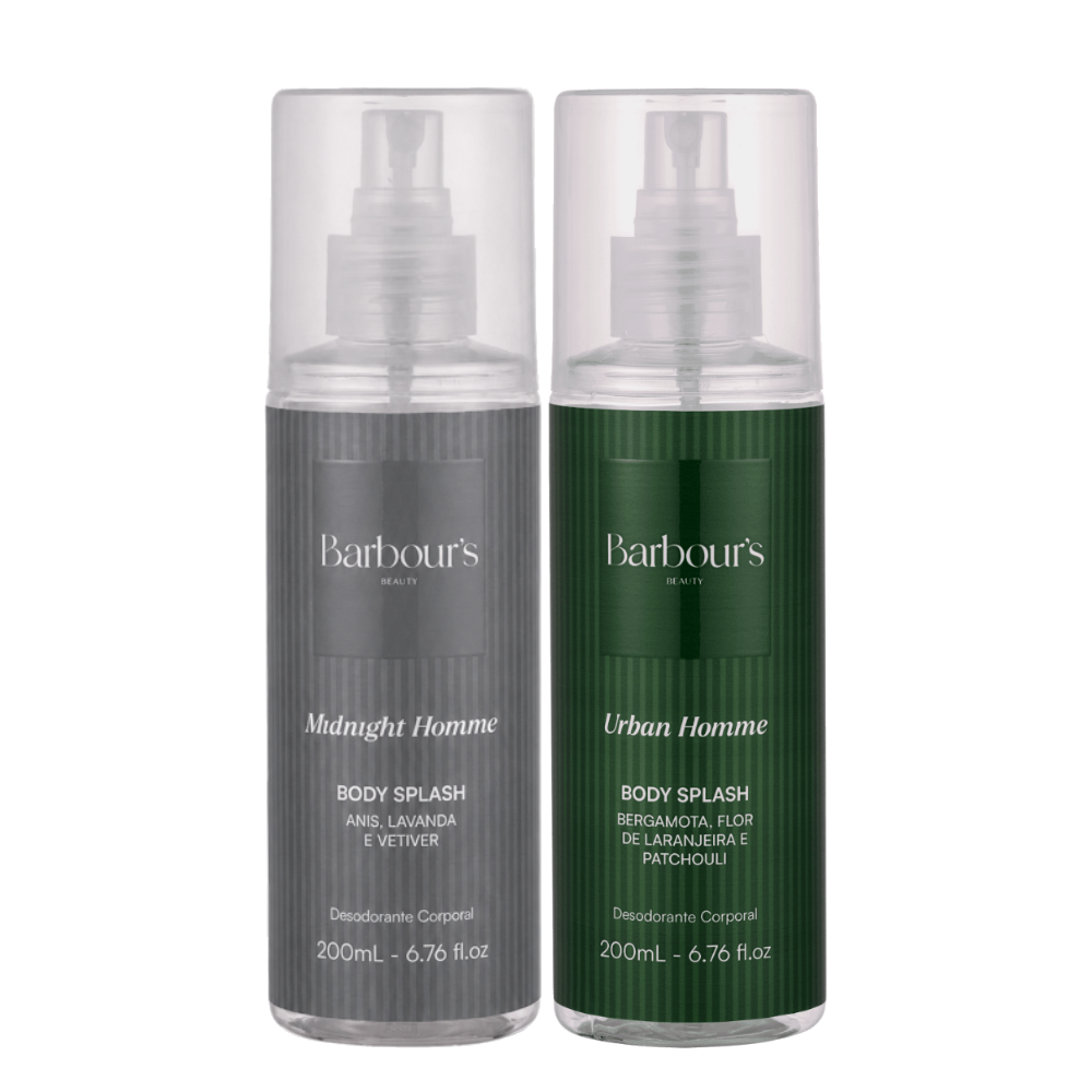 Kit 2 Body Splash Desodorante Colônia 200ml - Midnight Homme e Urban Homme
