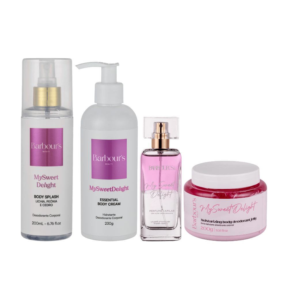 Kit My Sweet Delight – Body Splash, Body Cream, Perfume Capilar e Geleia