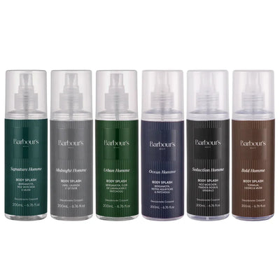 Kit com os 6 body splashes da Linha Homme