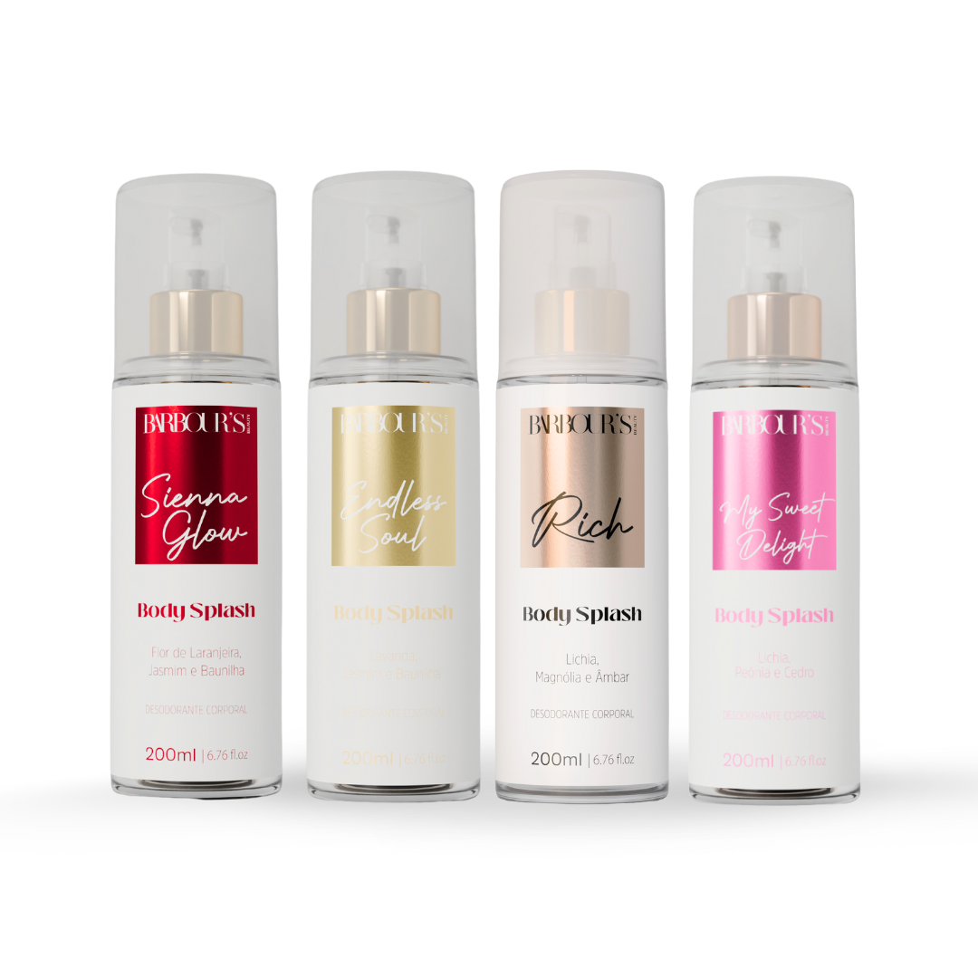 Kit 4 Body Splash Desodorante Colônia 200ml - My Sweet Delight, Endless Soul, Rich e Sienna Glow