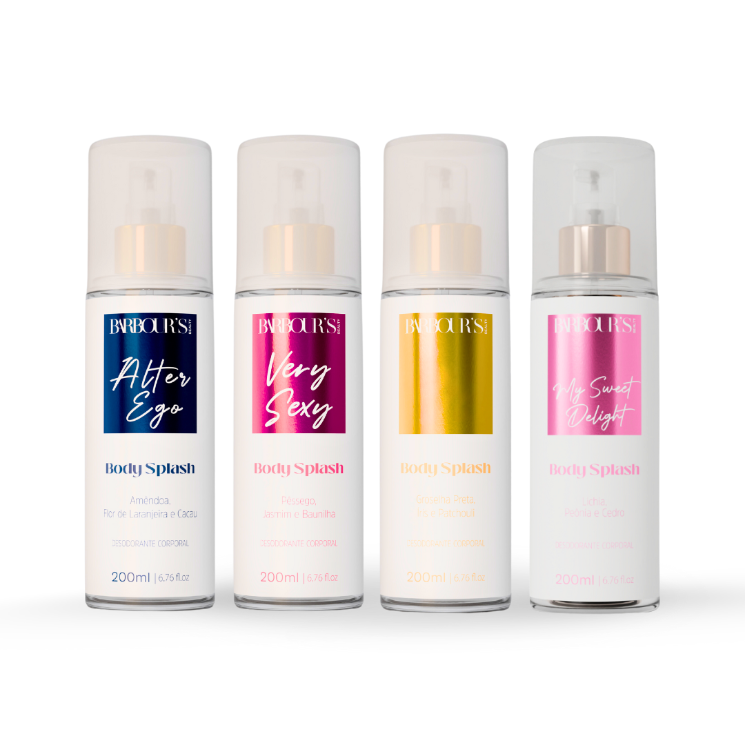 Kit 4 Body Splash Desodorante Colônia 200ml - Alter Ego, Living Grace, Very Sexy, My Sweet Delight