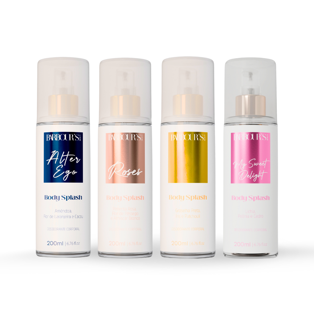Kit 4 Body Splash Desodorante Colônia 200ml - My Sweet Delight, Living Grace, Roses e Alter Ego