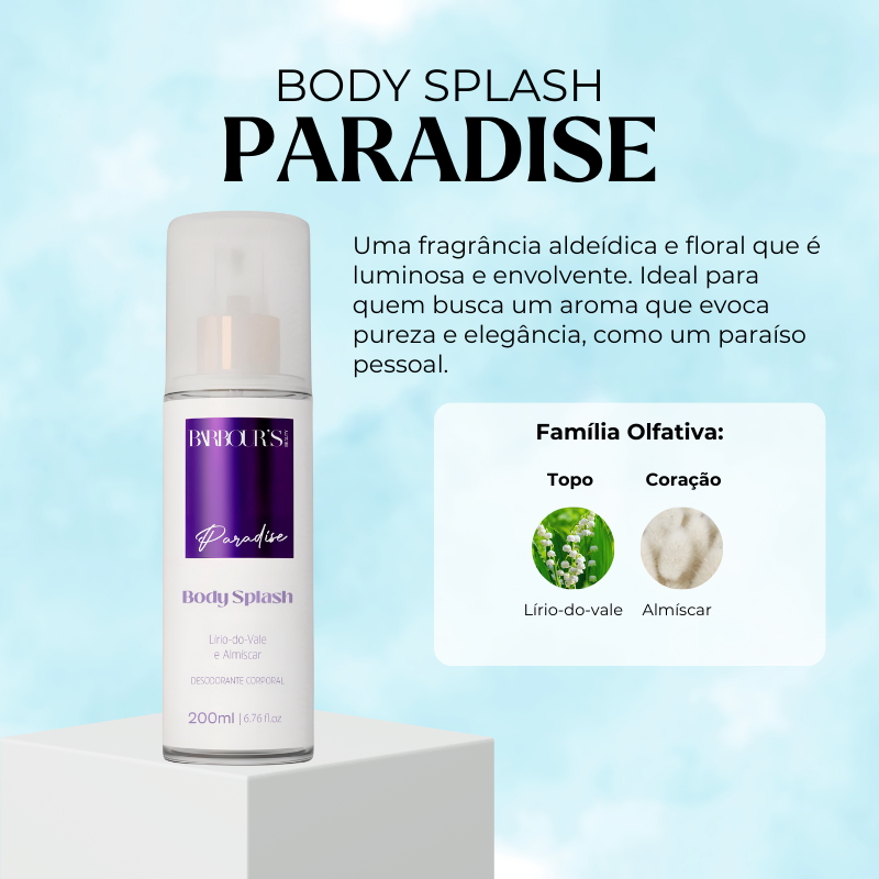 Body Splash Paradise Desodorante Colônia 200ml