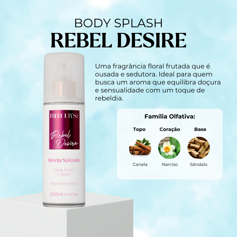 Body Splash Rebel Desire Desodorante Colônia 200ml