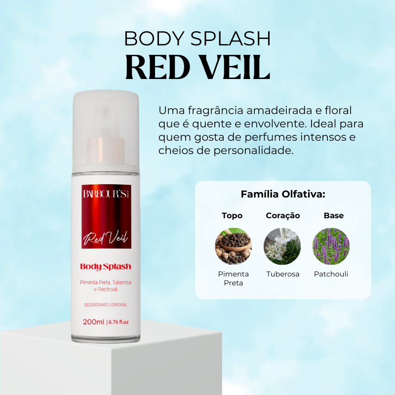 Body Splash Red Veil Desodorante Colônia 200ml