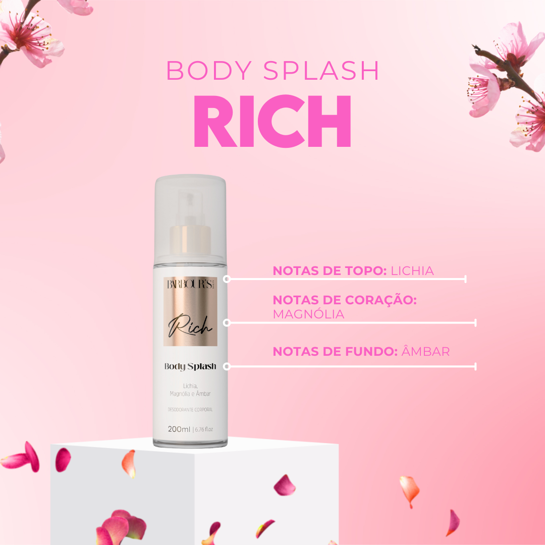 Kit 4 Body Splash Desodorante Colônia 200ml - My Sweet Delight, Endless Soul, Rich e Sienna Glow