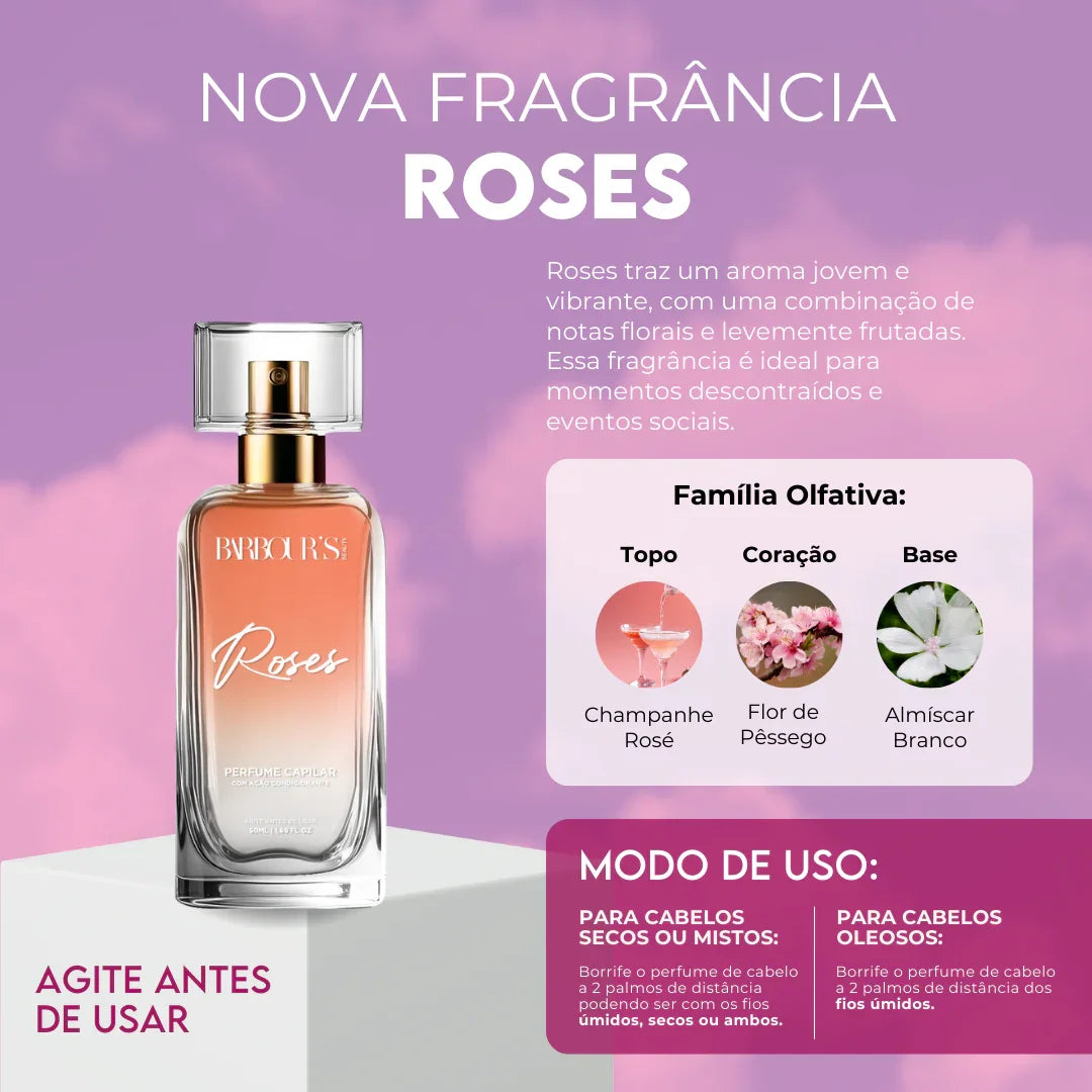 Kit 3 Perfumes Capilares - My Sweet Delight, Very Sexy e Roses
