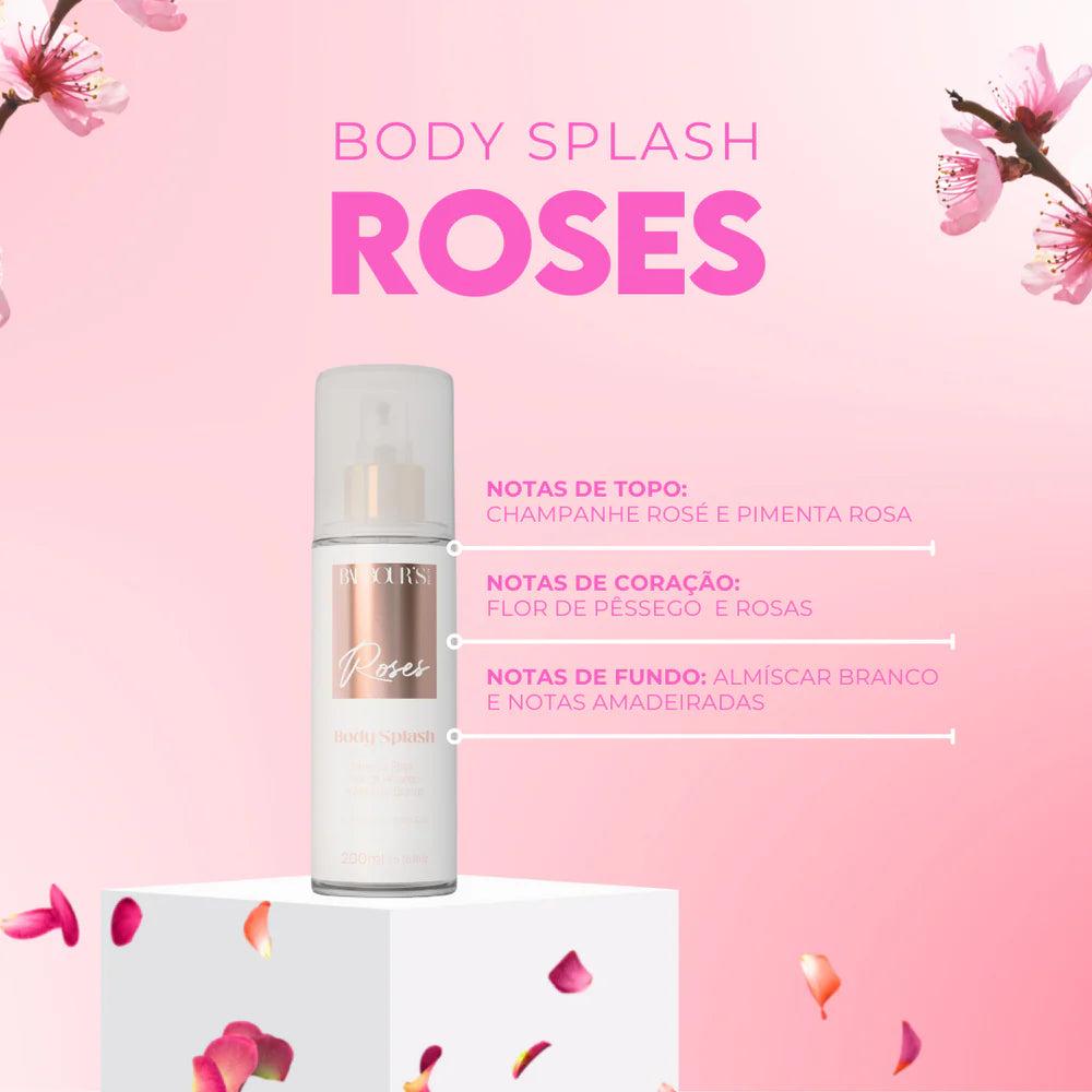Kit Presenteável 2 Body Splash Desodorante Colônia 200ml - Living Grace, Roses