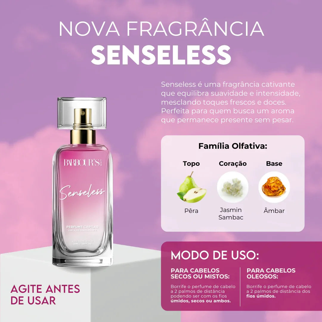 Perfume para cabelo / finalizador termoativo Senseless