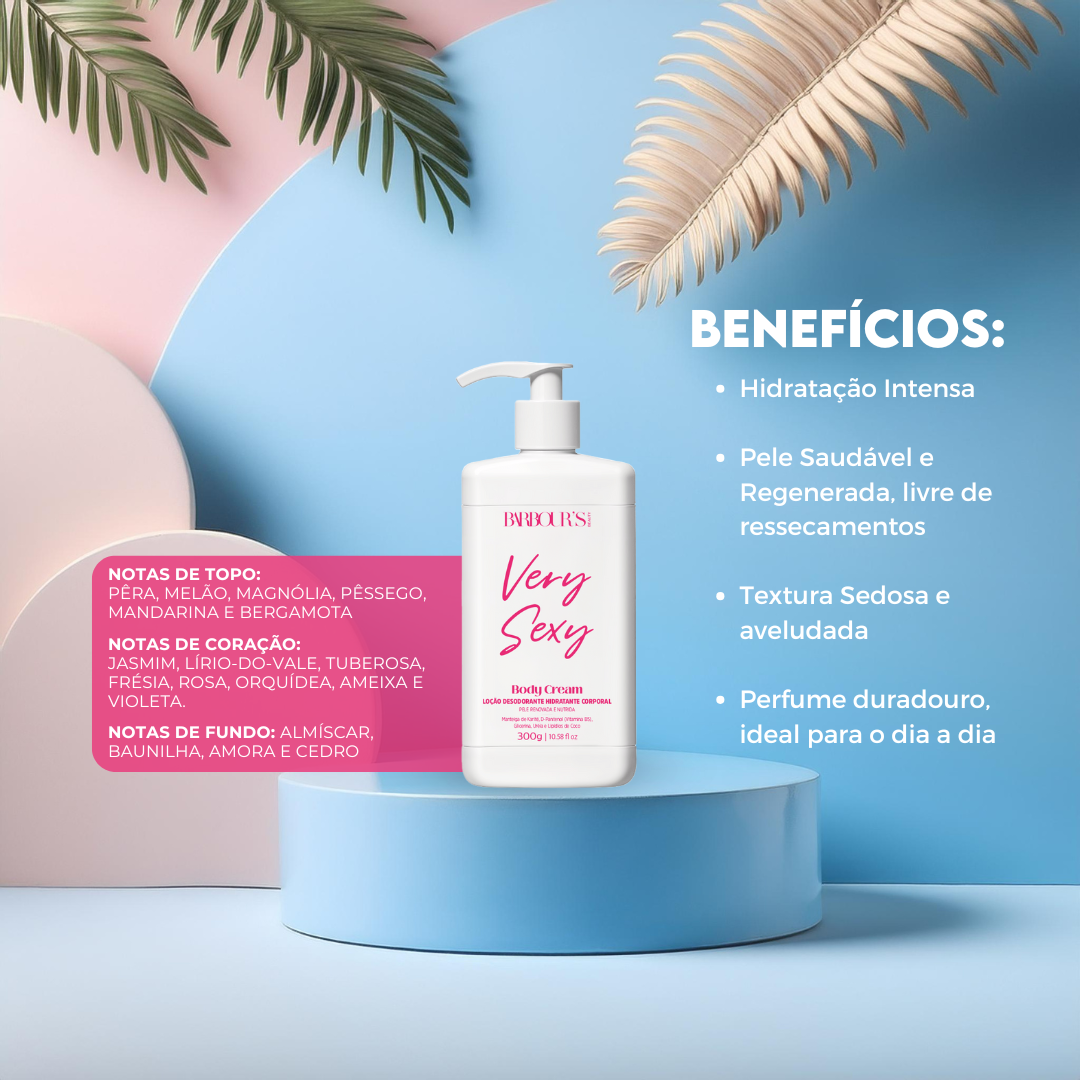 Body Cream Very Sexy Loção Desodorante Hidratante Corporal 300g