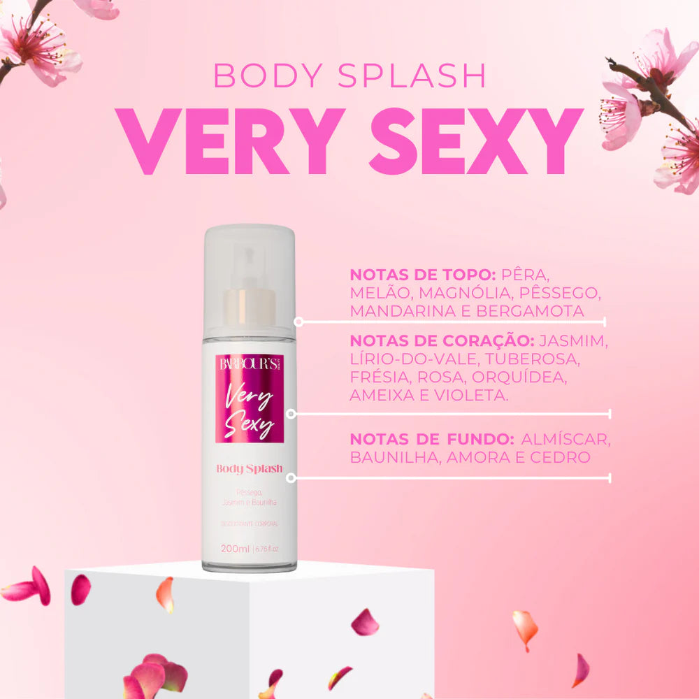 Kit 2 Body Splash Desodorante Colônia 200ml - My Sweet Delight e Very Sexy