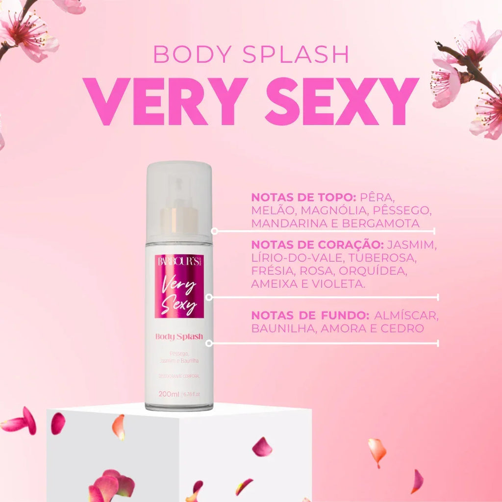 Kit 8 Body Splash Desodorante Colônia 200ml - Celestial Glow, Roses, Alter Ego, Living Grace, Affair, Flowers, My Sweet, Very Sexy