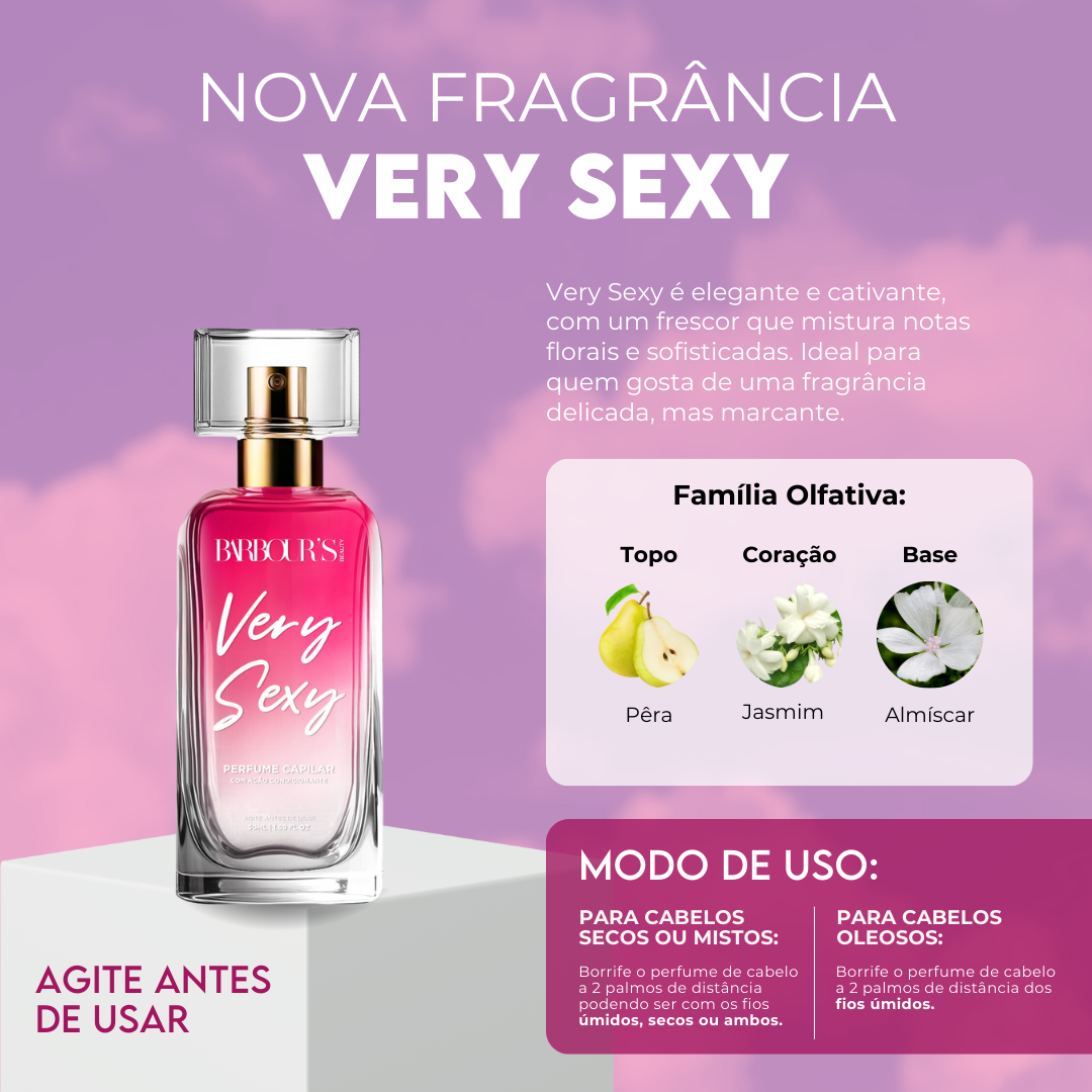 Kit Desodorante Colônia, Body Cream e Perfume Capilar Very Sexy